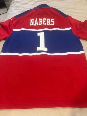Nike Red and Blue Athletic Jersey with White Accents NWT Nabers Jersey
